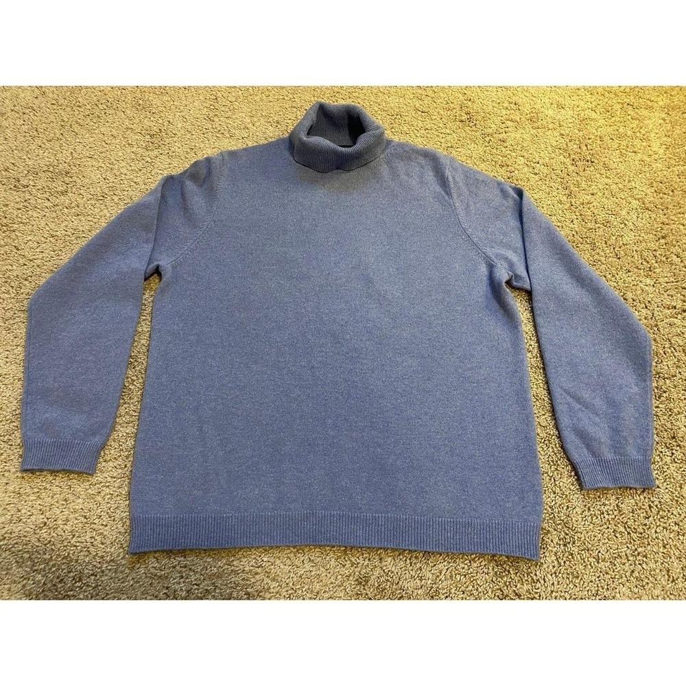 Lands End Sweater Cashmere Large Turtleneck Lux Classic Preppy sku46